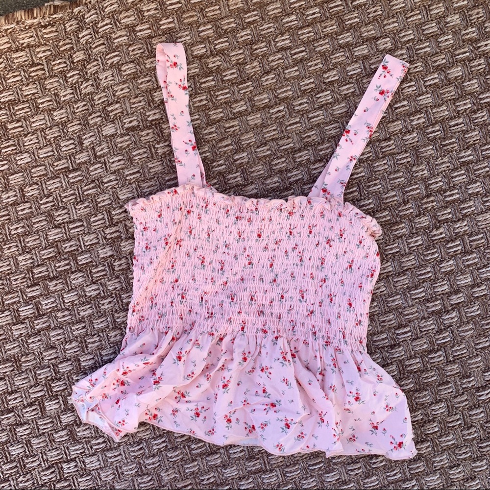 Garage Pink Floral Removable strap tank top